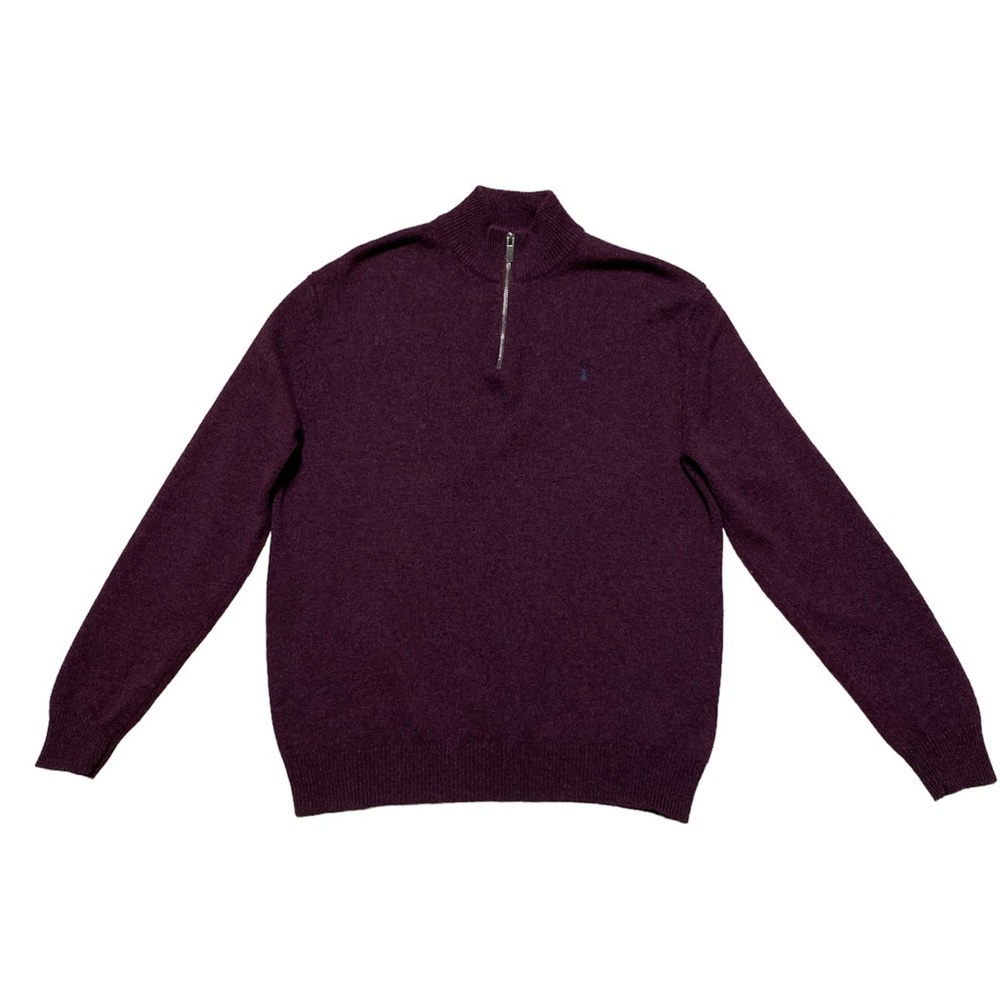 Next Signature Quarter Zip Sweater Men’s XL Purple Wool Long Sleeve Pullover Top